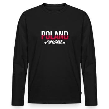 La Pologne contre le mondial Shirt Gift Pole - T-shirt manches longues Premium bio Homme - noir - Devant - Nico (187cm)