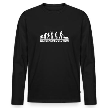 Evolution Gardener Chemise Cadeau - T-shirt manches longues Premium bio Homme - noir - Devant - Nico (187cm)