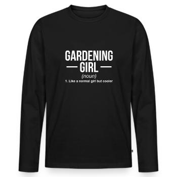 Gardening Girl Définition Chemise Cadeau - T-shirt manches longues Premium bio Homme - noir - Devant - Nico (187cm)