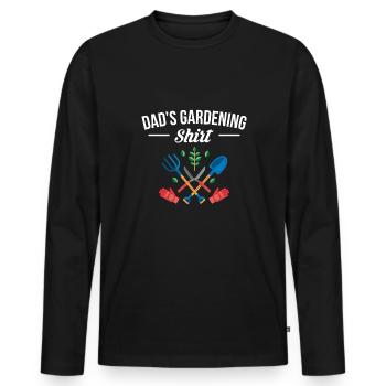 Cadeau de chemise de jardinage de papa Père Papa Fête des pères - T-shirt manches longues Premium bio Homme - noir - Devant - Nico (187cm)