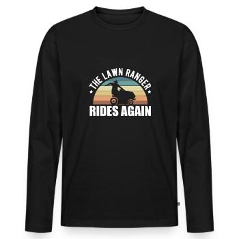 Le Lawn Ranger roule à nouveau Vintage Retro Gardener - T-shirt manches longues Premium bio Homme - noir - Devant - Nico (187cm)