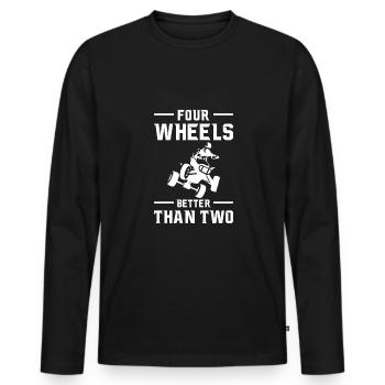 Quatre roues mieux que deux quad Rider Shirt - T-shirt manches longues Premium bio Homme - noir - Devant - Nico (187cm)