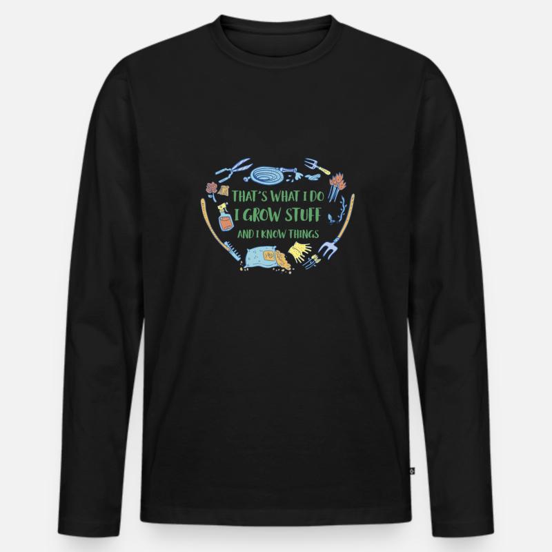 Gärtner Spruch Geschenk Shirt - Männer Premium Bio Langarmshirt - Schwarz
