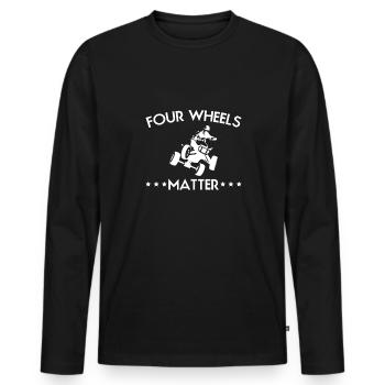 Four Wheels Matter Shirt Cadeau Quad Rider - T-shirt manches longues Premium bio Homme - noir - Devant - Nico (187cm)