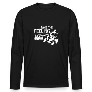 Prenez le feeling Quad Driver Shirt Cadeau - T-shirt manches longues Premium bio Homme - noir - Devant - Nico (187cm)