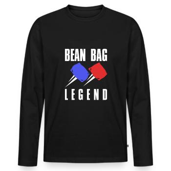 Bean Bag Legend Shirt Geschenk Cornhole - Männer Premium Bio Langarmshirt - Schwarz - Vorne - Nico (187cm)