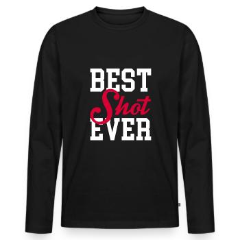 Meilleur cadeau de chemise Cornhole - T-shirt manches longues Premium bio Homme - noir - Devant - Nico (187cm)