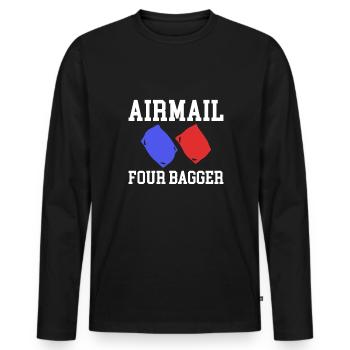 Airmail Four Excavator Cornhole Shirt Gift - Men's Premium Organic Long Sleeve Shirt - black - Front - Nico (187cm)