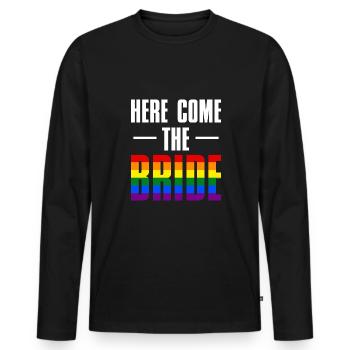 Here Come The Bride LGBT Geschenk Shirt - Männer Premium Bio Langarmshirt - Schwarz - Vorne - Nico (187cm)