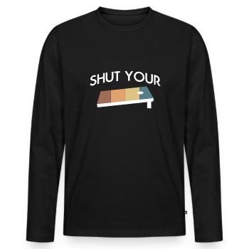 Vintage Retro Shut You Cornhole Shirt Cadeau - T-shirt manches longues Premium bio Homme - noir - Devant - Nico (187cm)