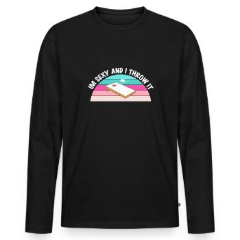 Dans Sexy et je le jette Cornhole Shirt cadeau - T-shirt manches longues Premium bio Homme - noir - Devant - Nico (187cm)