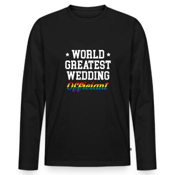 World Greatest Wedding Officiant LGBT Shirt - Männer Premium Bio Langarmshirt - Schwarz - Vorne - Nico (187cm)