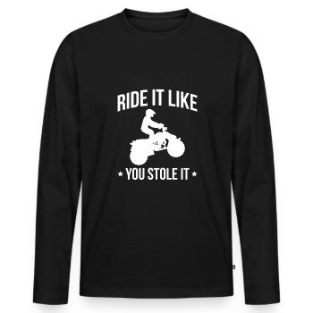 Ride It Like You Stole It Quad Rider Shirt - T-shirt manches longues Premium bio Homme - noir - Devant - Nico (187cm)
