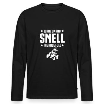 Réveillez-vous et sentez le maillot du coureur de quad de course Fuel - T-shirt manches longues Premium bio Homme - noir - Devant - Nico (187cm)