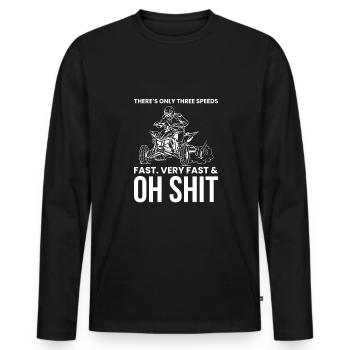Quad Driver Shirt Cadeau - T-shirt manches longues Premium bio Homme - noir - Devant - Nico (187cm)