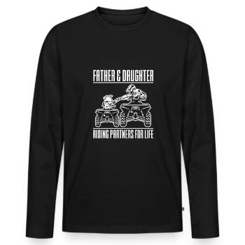 Père et partenaires de DAughter Racing pour la vie - T-shirt manches longues Premium bio Homme - noir - Devant - Nico (187cm)