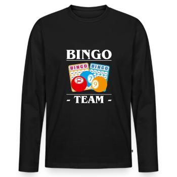 Bingo Team Shirt Gift - Men's Premium Organic Long Sleeve Shirt - black - Front - Nico (187cm)