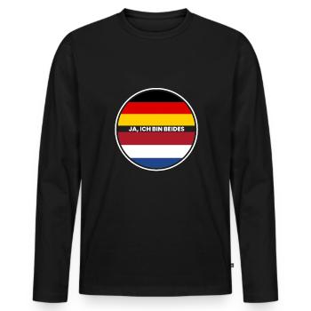 Ja Ich Bin Beides - Russe und Deutscher - Männer Premium Bio Langarmshirt - Schwarz - Vorne - Nico (187cm)