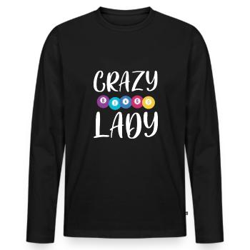 Crazy Bingo Lady Shirt Geschenk - Männer Premium Bio Langarmshirt - Schwarz - Vorne - Nico (187cm)