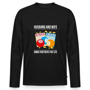 Husband And Wife Bingo Partners For Life - Men's Premium Organic Long Sleeve Shirt - black - Front - Nico (187cm)