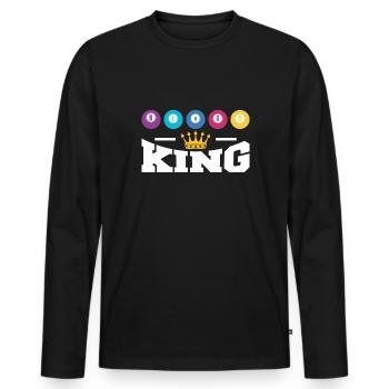 Bingo King Shirt Cadeau - T-shirt manches longues Premium bio Homme - noir - Devant - Nico (187cm)