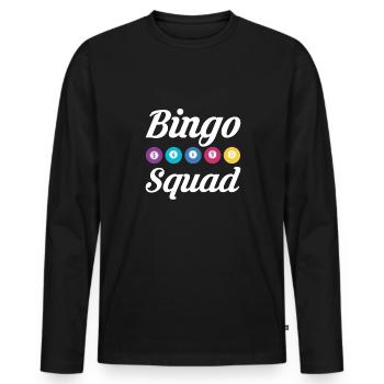 Bingo Squad Shirt Geschenk - Männer Premium Bio Langarmshirt - Schwarz - Vorne - Nico (187cm)