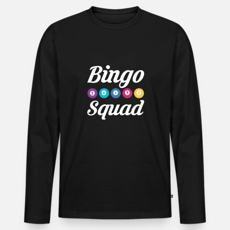 Bingo Squad Shirt Geschenk - Männer Premium Bio Langarmshirt - Schwarz