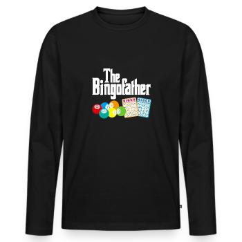 The Bingofahter Shirt Geschenk Vater Papa Vatertag - Männer Premium Bio Langarmshirt - Schwarz - Vorne - Nico (187cm)