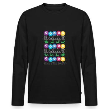 Balls Bingo Shirt Ugly Sweatshirt Chemise de Noël - T-shirt manches longues Premium bio Homme - noir - Devant - Nico (187cm)