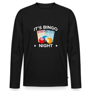 It's Bingo Night Shirt Gift - Men's Premium Organic Long Sleeve Shirt - black - Front - Nico (187cm)