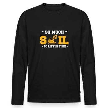 Tellement.. Si peu de temps Cadeau Excavatrice Driver - T-shirt manches longues Premium bio Homme - noir - Devant - Nico (187cm)