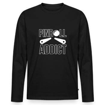Pinball Addict Cadeau Pinball Machine Shirt - T-shirt manches longues Premium bio Homme - noir - Devant - Nico (187cm)