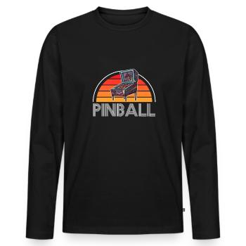 Vintage Retro Pinball Flipperautomat - Männer Premium Bio Langarmshirt - Schwarz - Vorne - Nico (187cm)