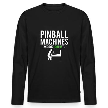 Pinball Machines Mode On Shirt Pinball Machine - Men's Premium Organic Long Sleeve Shirt - black - Front - Nico (187cm)