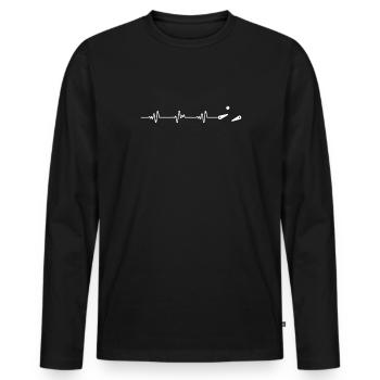 Herzschlag Herzlinie Herzfrequenz Flipperautomat - Männer Premium Bio Langarmshirt - Schwarz - Vorne - Nico (187cm)
