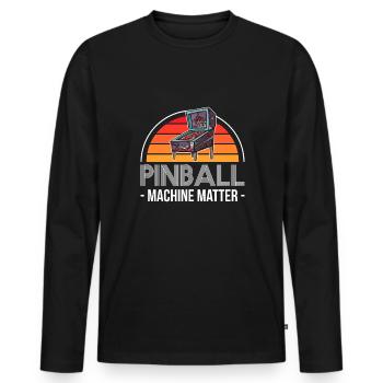 Vintage Retro Pinball Machine Matter - Männer Premium Bio Langarmshirt - Schwarz - Vorne - Nico (187cm)