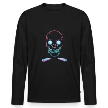 Skull Skull Pinball Shirt Cadeau - T-shirt manches longues Premium bio Homme - noir - Devant - Nico (187cm)