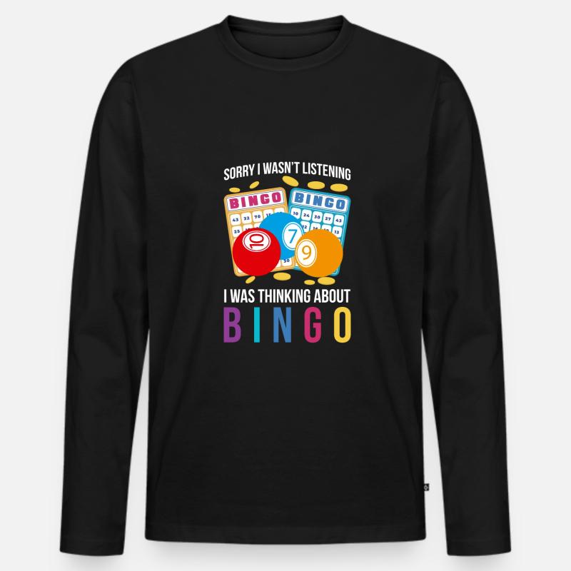 Bingo Shirt Geschenk Idee - Männer Premium Bio Langarmshirt - Schwarz