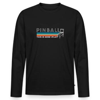 Pinball This Is How I Play Flipperautomat - Männer Premium Bio Langarmshirt - Schwarz - Vorne - Nico (187cm)