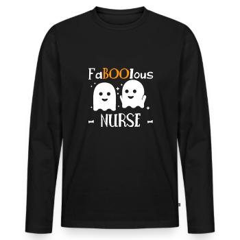 FaBOOlous Nurse Nurse T-Shirt Cadeau - T-shirt manches longues Premium bio Homme - noir - Devant - Nico (187cm)