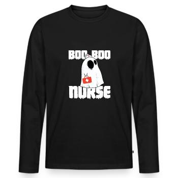 Boo Boo Nurse Shirt Cadeau - T-shirt manches longues Premium bio Homme - noir - Devant - Nico (187cm)