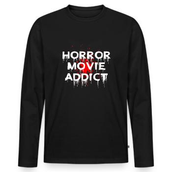 Horror Movie Addict Shirt Gift - Men's Premium Organic Long Sleeve Shirt - black - Front - Nico (187cm)