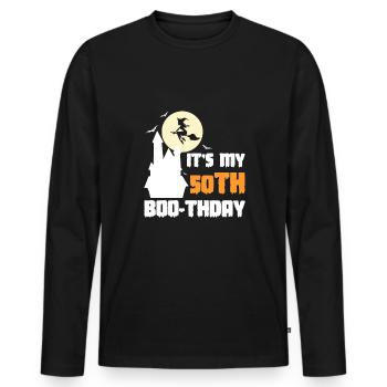 It ́s My 50th Boo-Thday Shirt Halloween - Men's Premium Organic Long Sleeve Shirt - black - Front - Nico (187cm)