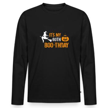 It ́s My 60th Boo-Thday Shirt Halloween - Men's Premium Organic Long Sleeve Shirt - black - Front - Nico (187cm)