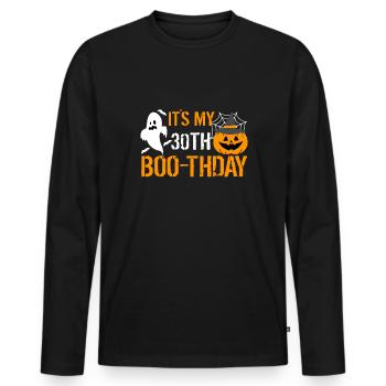 It ́s My 30th Boo-Thday Shirt Halloween - Men's Premium Organic Long Sleeve Shirt - black - Front - Nico (187cm)