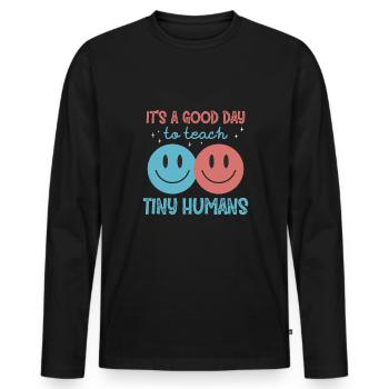 C’est un bon Tay pour enseigner la chemise Tiny Humans - T-shirt manches longues Premium bio Homme - noir - Devant - Nico (187cm)