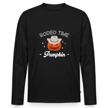 Rodeo Time Pumpking Country Wild West Halloween - T-shirt manches longues Premium bio Homme - noir - Devant - Nico (187cm)
