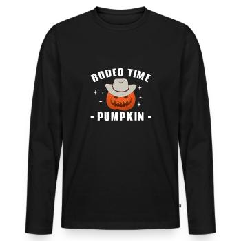Rodeo Time Pumpking Country Wild West Halloween - T-shirt manches longues Premium bio Homme - noir - Devant - Nico (187cm)