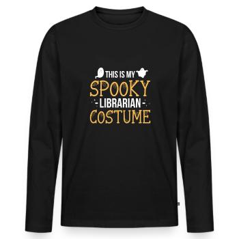 This Is My Spooky Librarian Costume - Männer Premium Bio Langarmshirt - Schwarz - Vorne - Nico (187cm)