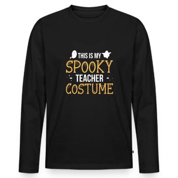This Is My Spooky Teacher Costume Shirt Halloween - Men's Premium Organic Long Sleeve Shirt - black - Front - Nico (187cm)